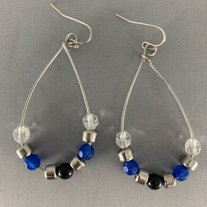 Beaded Hoop Dangle Earrings